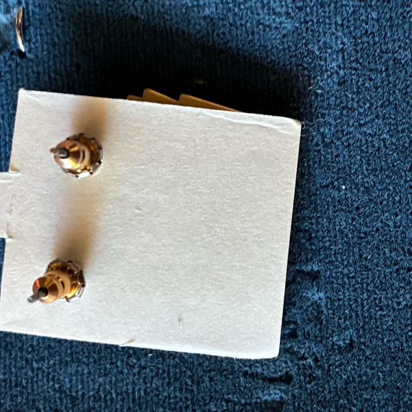 Gold Lightning Bolt Drop Earrings with Turquoise Inlay - Picture 5 of 6